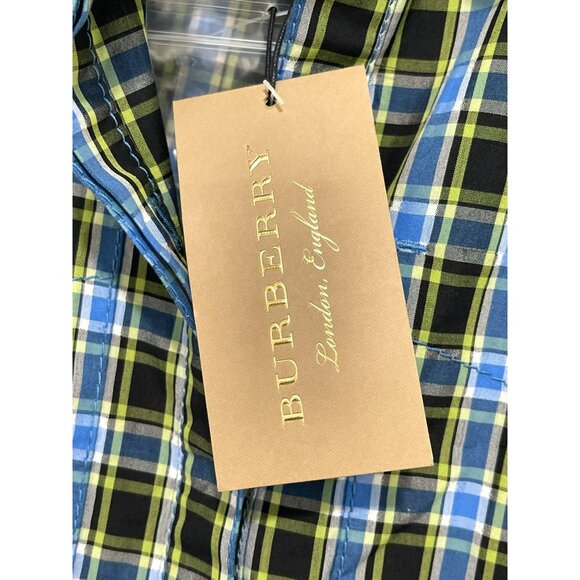 Burberry Jumpsuit Check Tie Waist Azure Blue Size 6 NWT - Picture 9 of 12